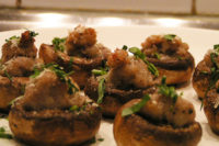 mushroom sausage canape